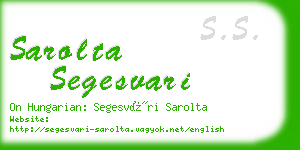 sarolta segesvari business card